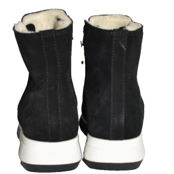 New! La Canadienne Nikola Suede Shearling Sneaker Booties Black Size 8 DD515 - Picture 5 of 6